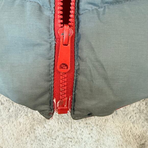 Vintage LL Bean Red Gray Reversible Nylon Down Puffer Vest S Small Women - Picture 9 of 15